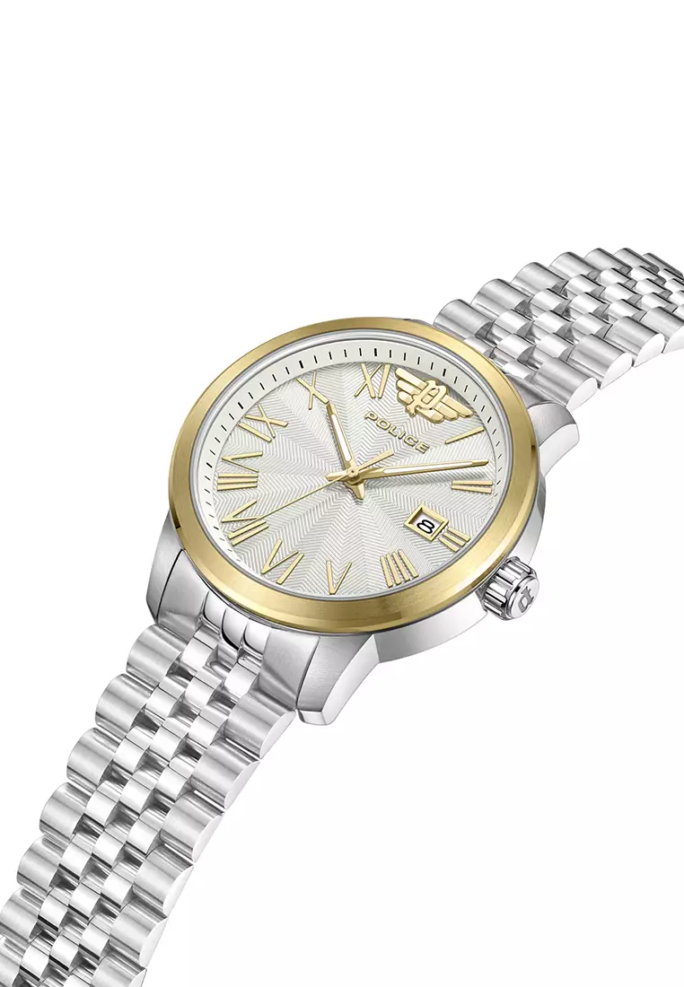 Police Raho Silver Stainless Steel Analog Quartz Watch For Men PPEWJH0021340