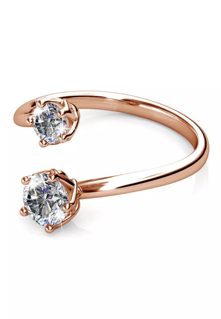 Split Crystal Clear Personality Ring Embellished with SWAROVSKI® crystals