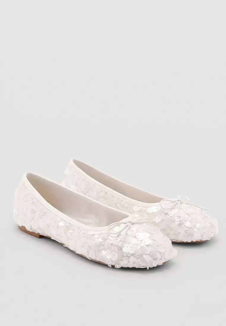 Sequin Bow Ballet Flats