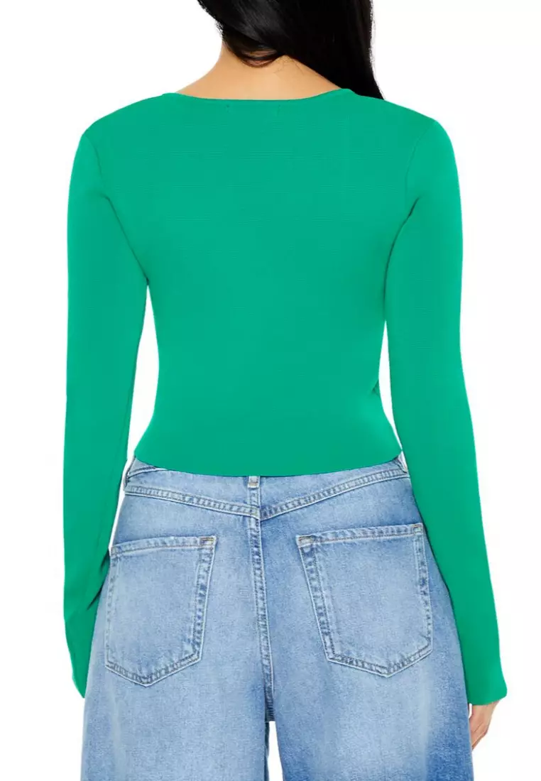 Buy FOREVER 21 Ribbed Sweater-Knit Crop Top 2025 Online ZALORA