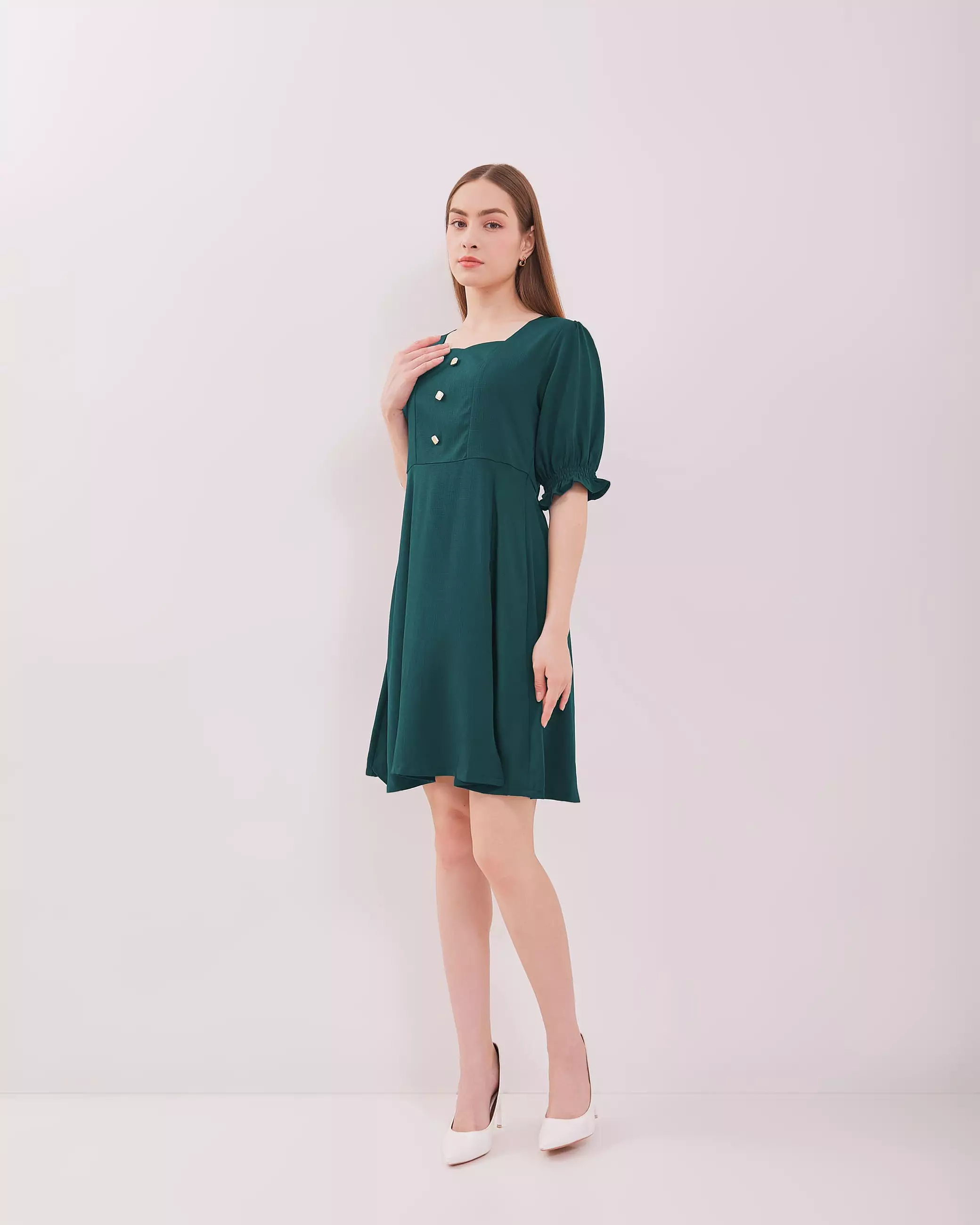 Urban Exchange Melody Dress Green - Gaun Kasual Dress Green Dress Natal