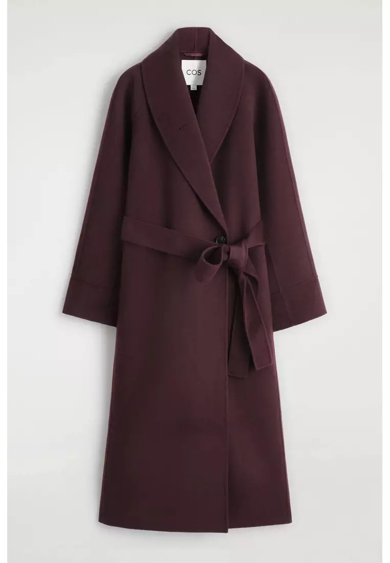 BELTED DOUBLE-FACED WOOL COAT