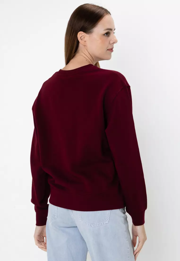Tommy hilfiger burgundy sweatshirt cheap