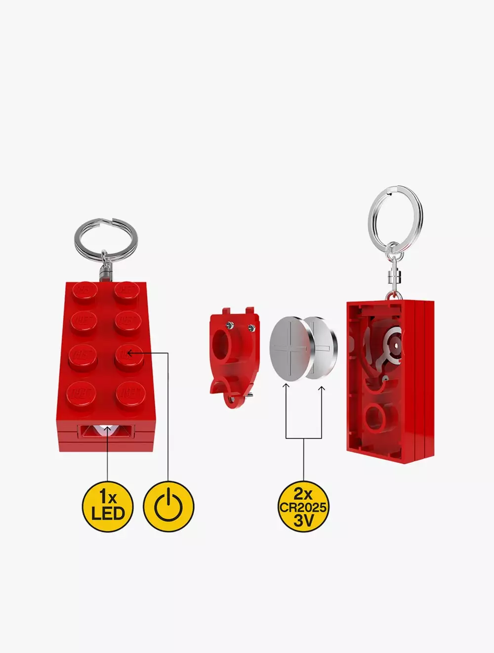 LEGO® Minifigurines™ Keychain Light 2x4 Brick-Red - KE234HR