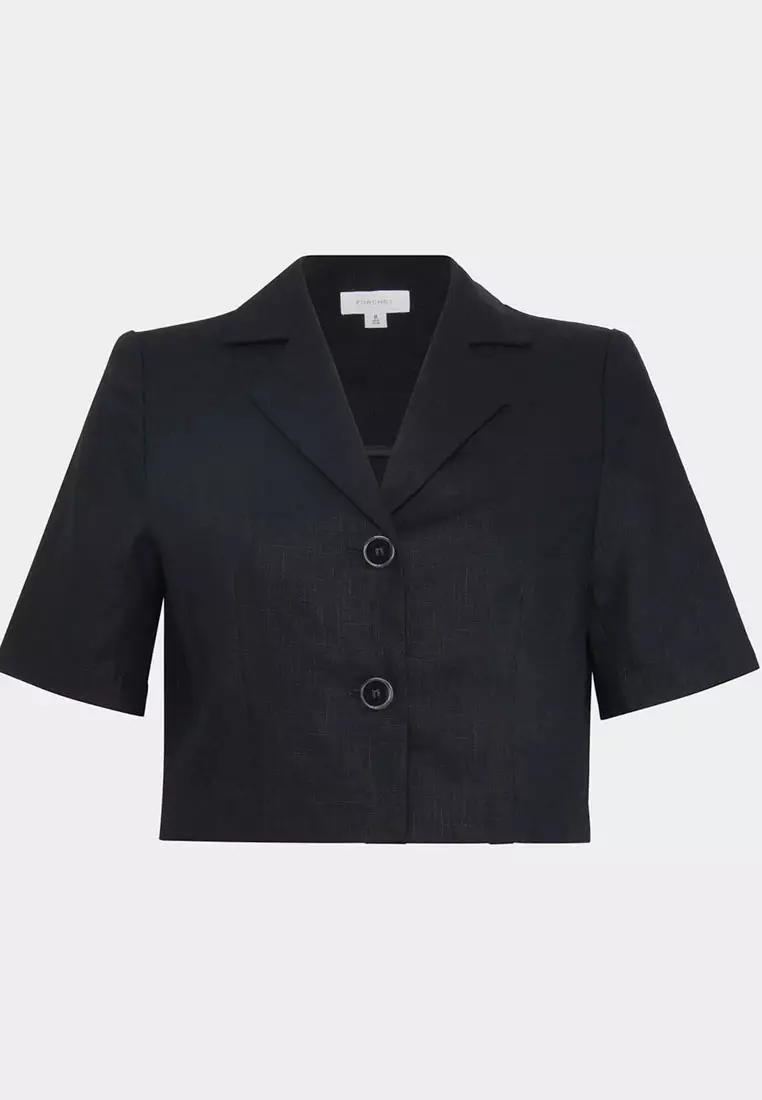 Valeria Cropped Linen Jacket