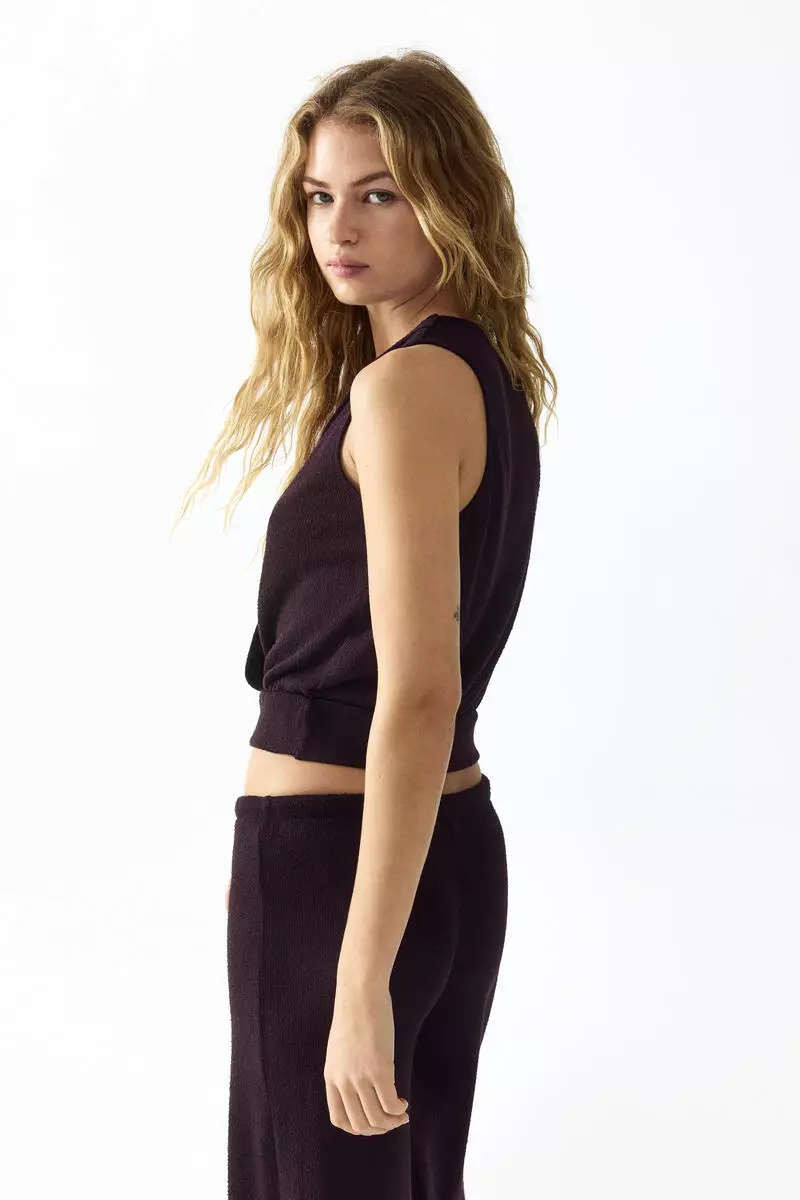 Knitted wrap top