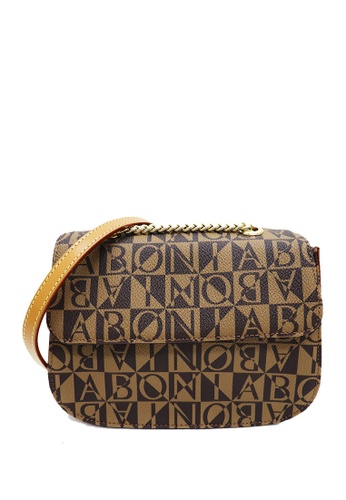 BONIA brown Bonia Monogram Crossbody Bag S 8522-028 5ED89AC00A2006GS_1