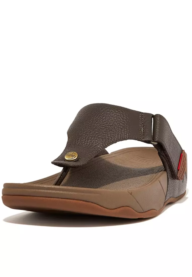 FitFlop TRAKK II Men's Leather Toe-Post Sandals - Chocolate Brown (279-167)