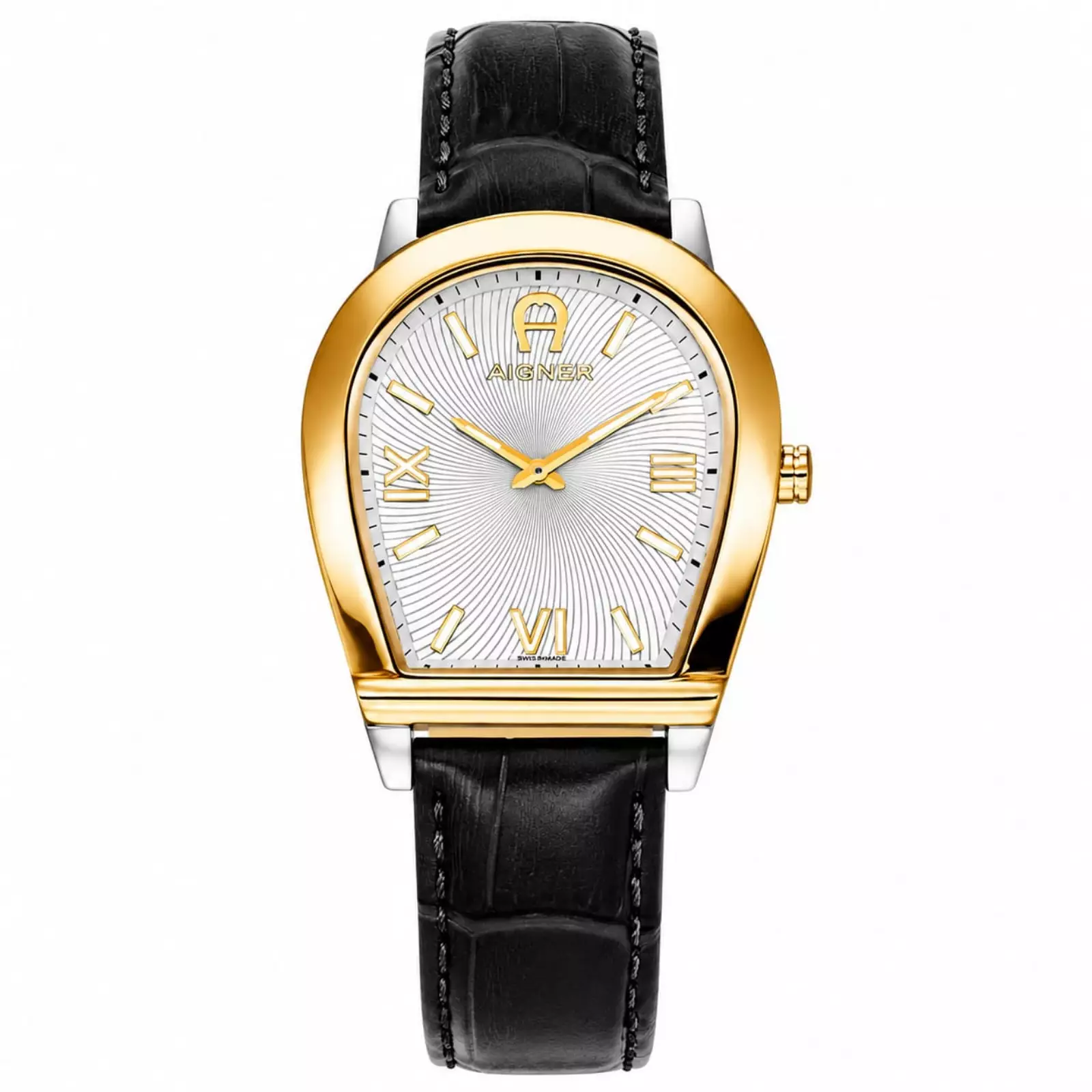 Jual Aigner Aigner Molise II AGW.278003.C Silver Ring Gold Kulit Hitam ...