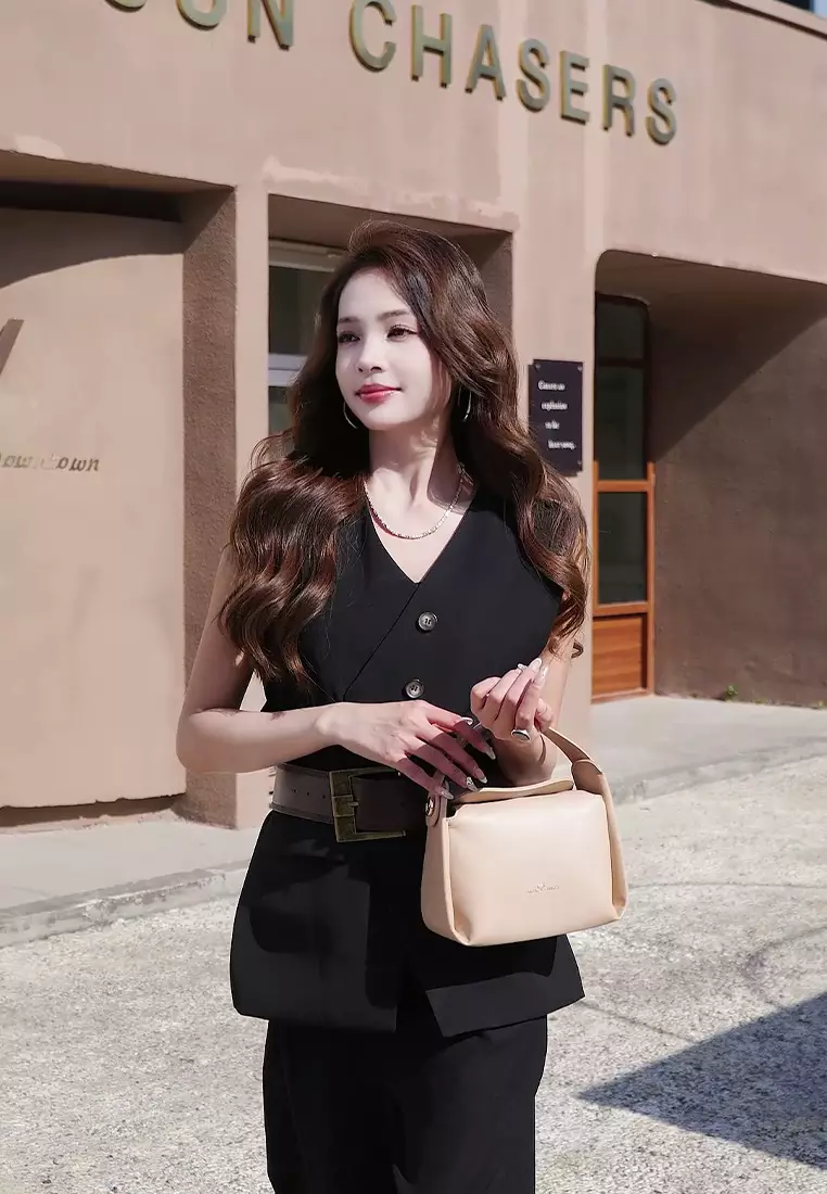 Women's Top Handle Bag / Sling Bag / Crossbody Bag (Tas Selempang / Tas Tangan) - Krem