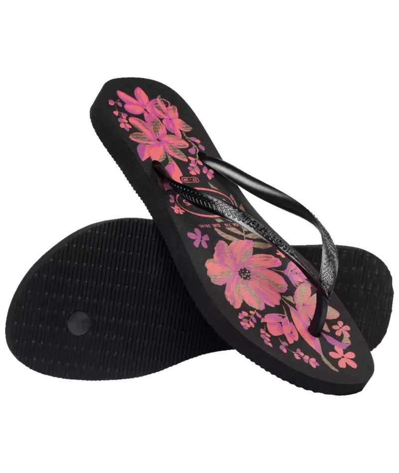 [ONLINE EXCLUSIVE] Havaianas Slim Organic Black / Grey / Gold - Sandal Wanita
