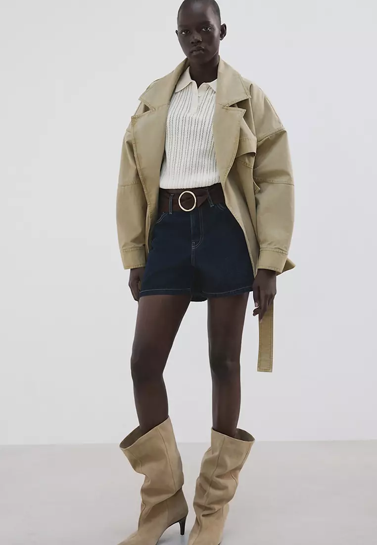 Straight Mid-Rise Denim Shorts