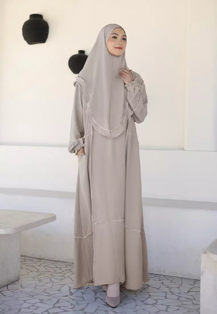 Zelena - Assyami Abaya | Gamis Abaya Umrah Hajj - Grey Stone