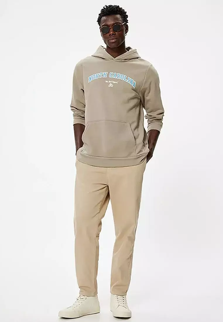 Gabardine Trousers With Lace Waist Pocket Detail Cotton