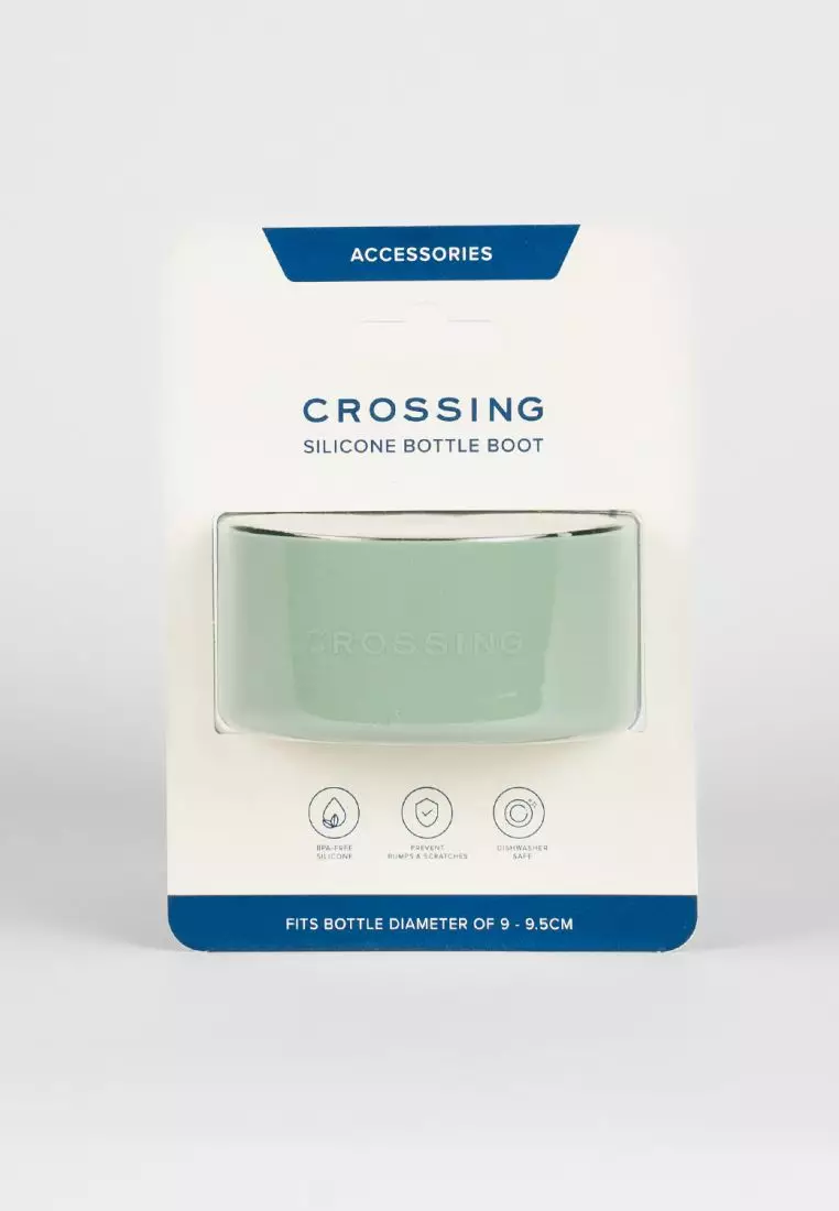 Crossing Silicone Water Bottle Boot - Fits Diameter 8-8.5cm (780ml) Blistered Pack - Sage Green