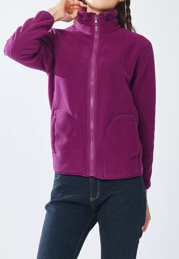 Purple discount fleece coat