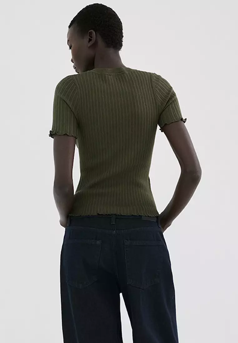 Ribbed Knit T-Shirt
