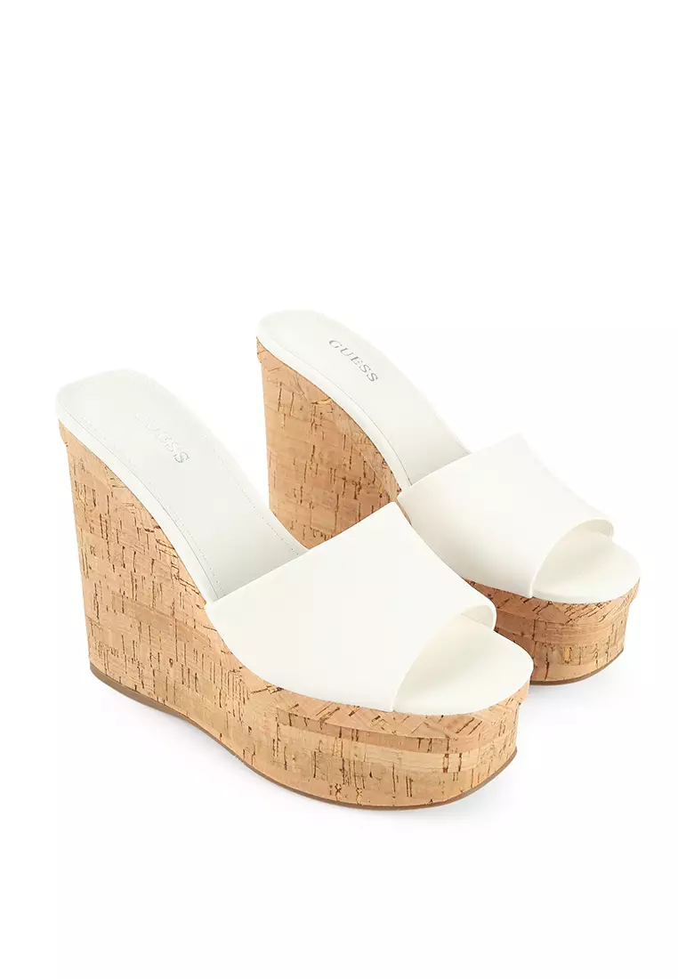 Guess white wedges store
