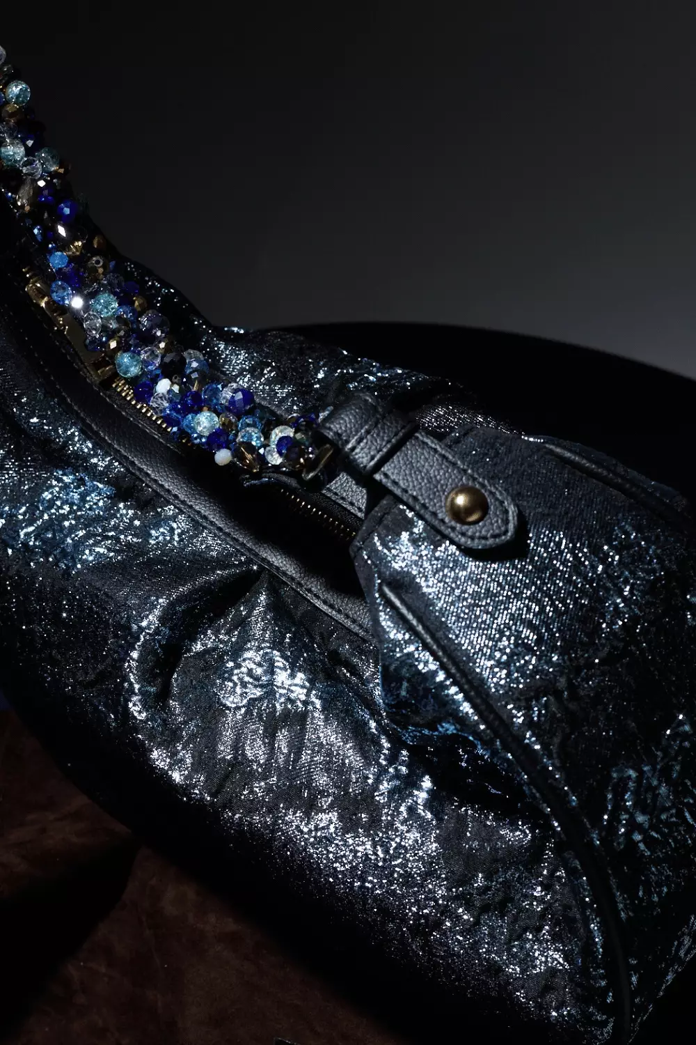 Crystal Embellished Layla Ice blue Tote Bag