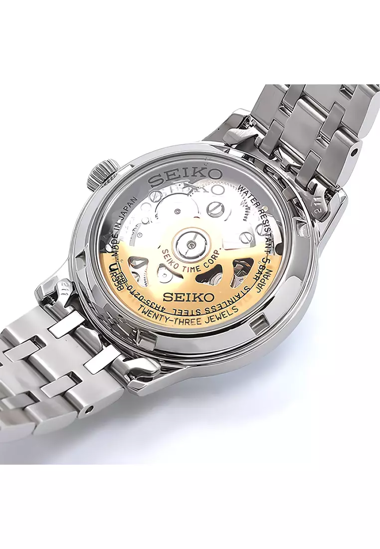 Seiko Presage Cocktail Time Automatic “Skydiving” Ice Blue Dial Silver Stainless Steel Made in Japan - SRP841J1