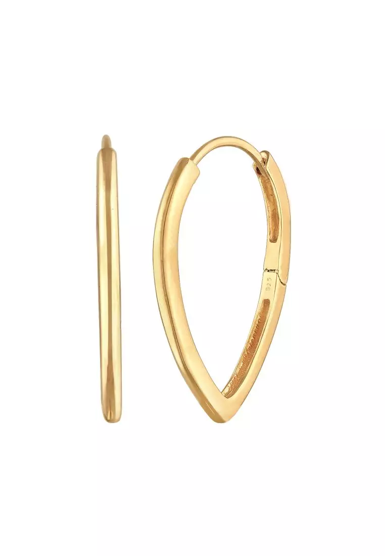 Anting Perhiasan Perak 925 Wanita Creole Drop Design Basic Gold Plated