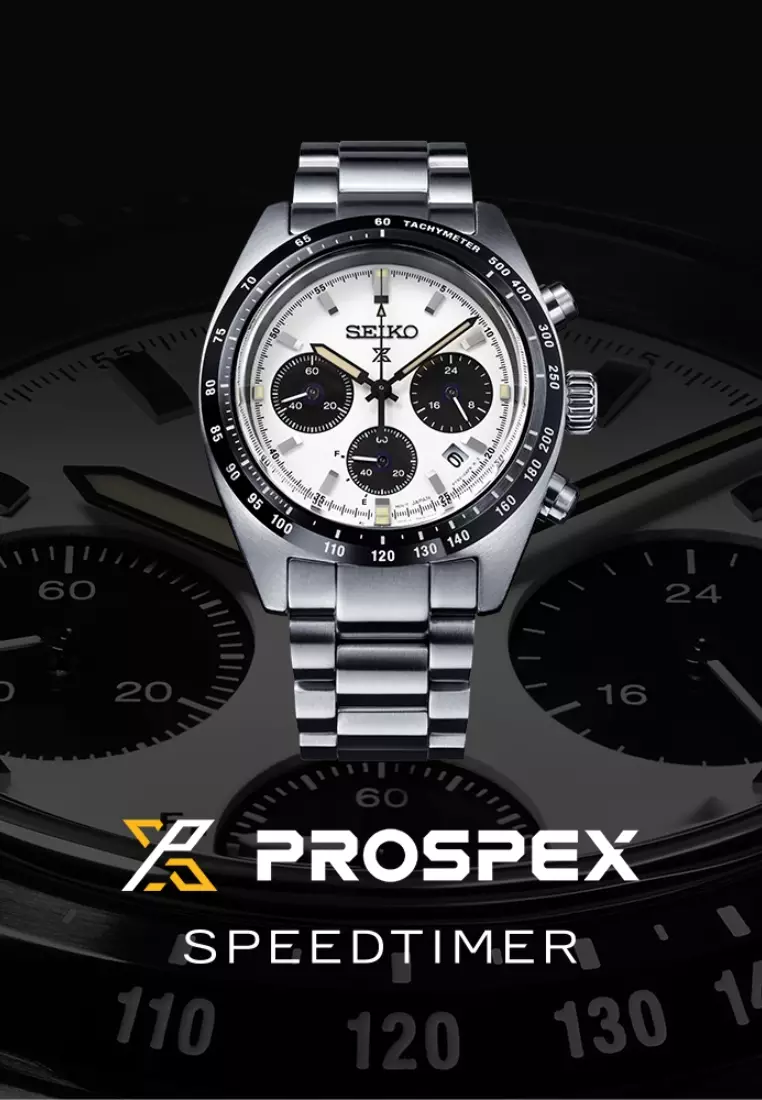 Seiko Prospex Speedtimer 1969 Re-Creation White Dial Stainless Steel Band Chronograph Solar Watch SSC813P1