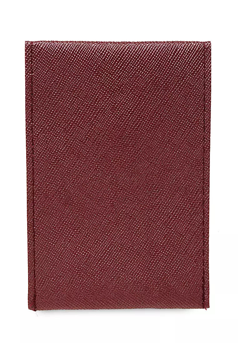 Manley Card Wallet Motif Polos Pengait Kancing Design Simple - Merah