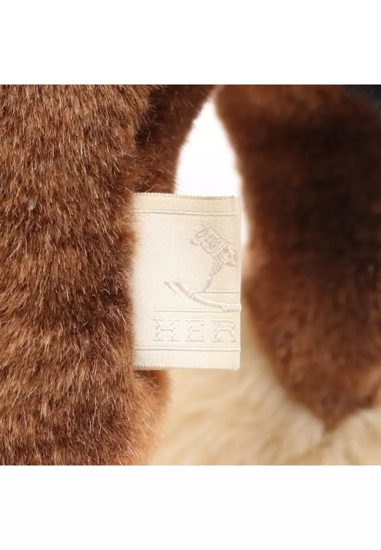 Pre-Loved Hermès Elmy PM stuffed toy interior suede Brown multicolor