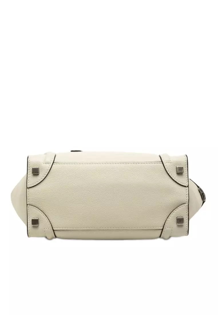 Pre-Loved Celine Micro Leather Luggage Tote