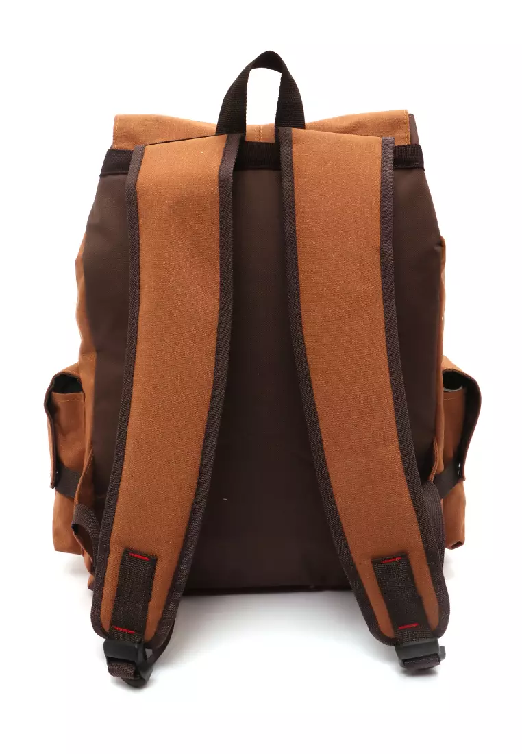 Doomb Backpack Sekolah Unisex Style Casual Many Slot Large Storage Material Canvas ORIGINAL - Khaki