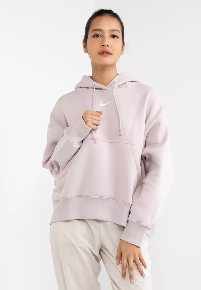 Nike WMNS Phoenix Fleece Over-Oversized Pullover Hoodie Pink