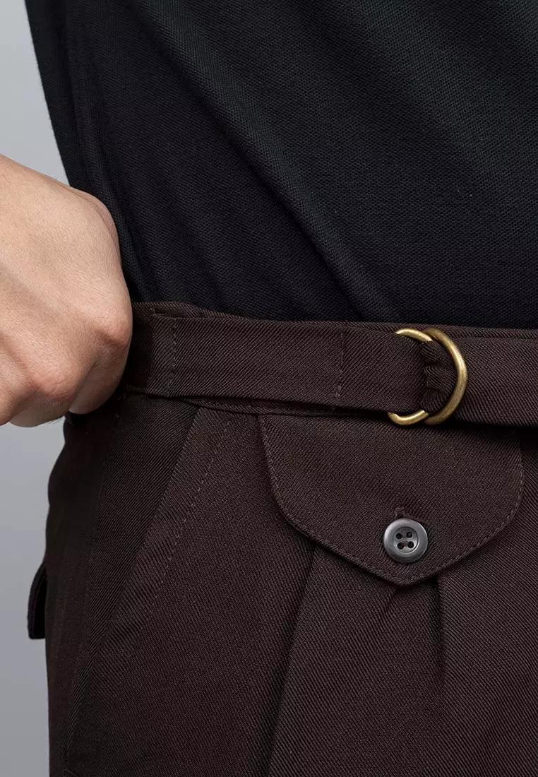 Houseofcuff Celana Panjang Formal High Waist Pants Pria Cokelat