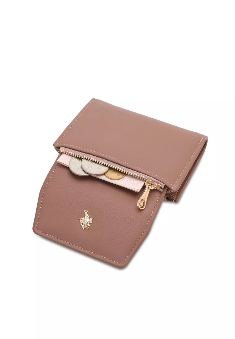 Women's Short Purse With Coin Compartment - Purple