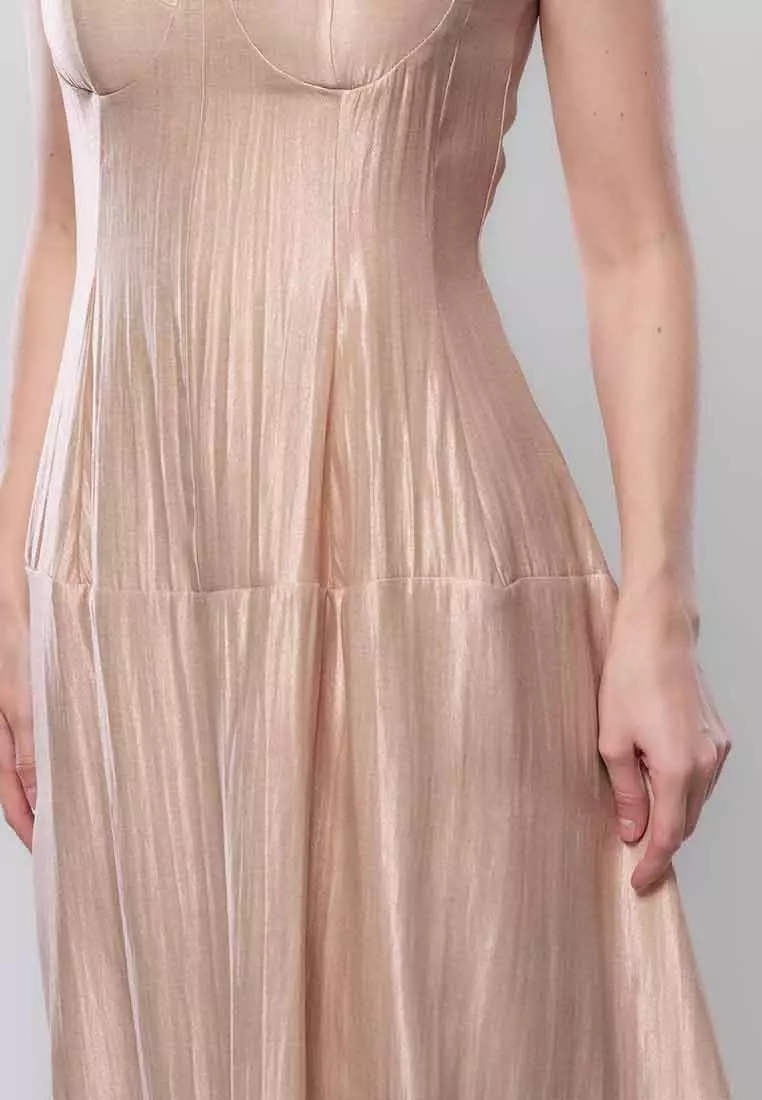 Orivelle Sleeveless Satin Dress with Adjustable Strap