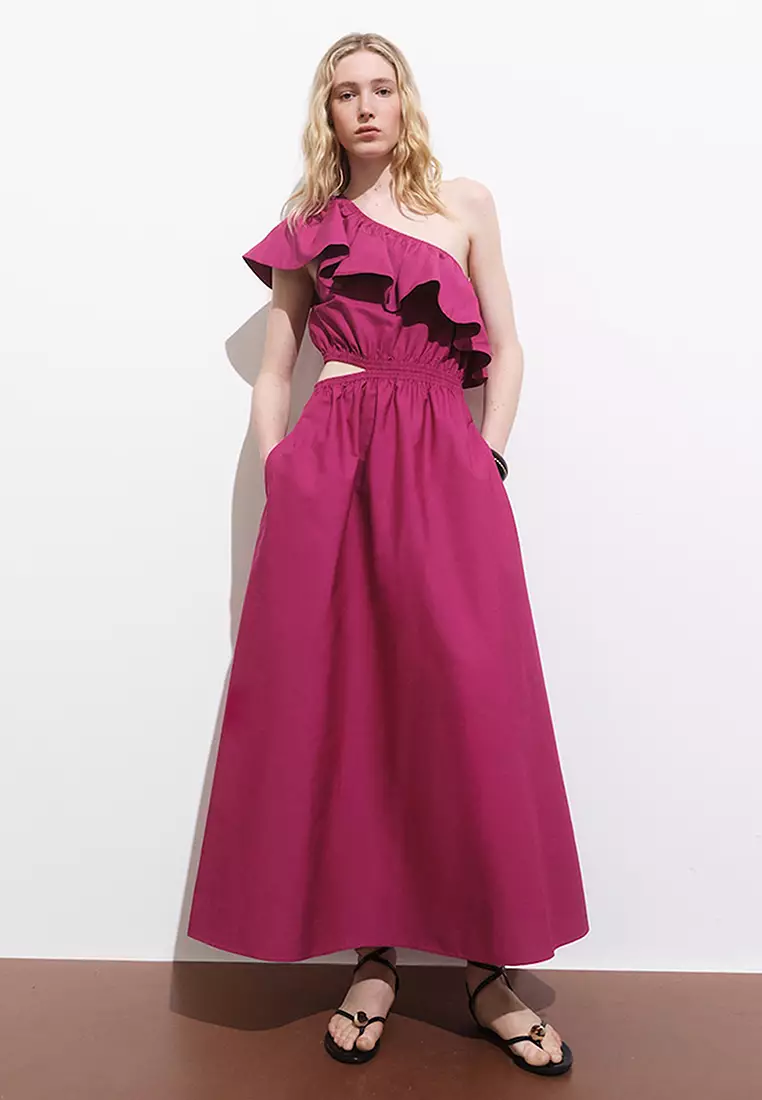 Asymmetrical Dress With Cut-Out