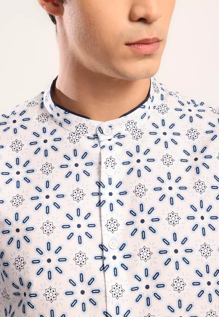 MOC Kemeja Shanghai Lengan Panjang Pria Azam - Blue