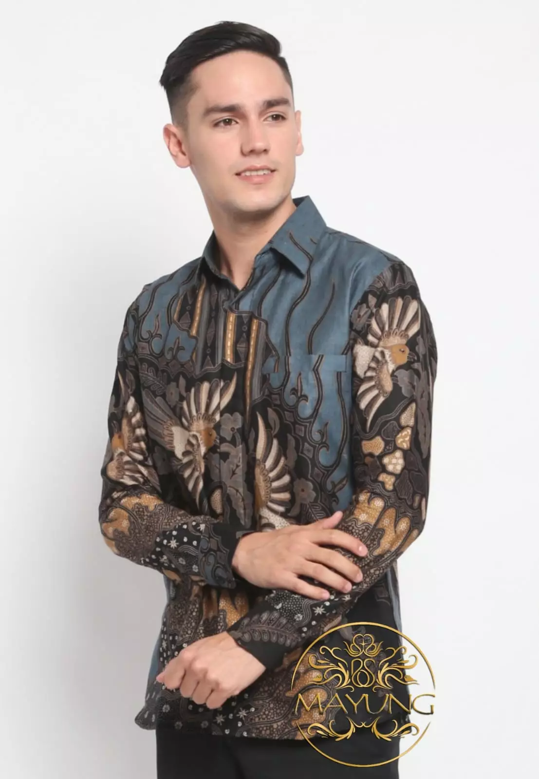 Citragada Blu Kemeja Batik Pria Premium Slimfit Modern Lengan Panjang