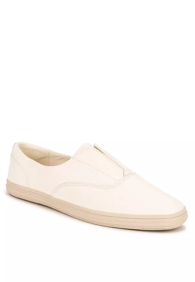 Discount on Keds  shoes - SKU: Keds Champion Square Toe Slip Soft Leather Tone Off Foxing Shoes