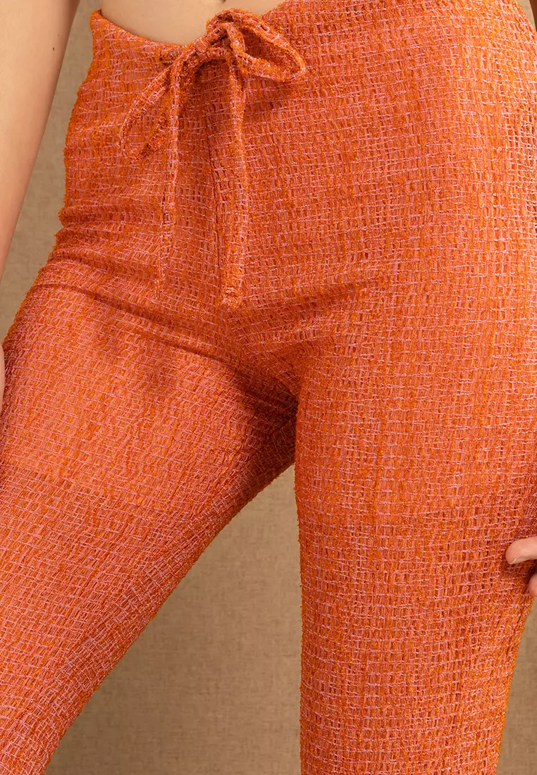 Topshop co-ord swirl mesh flared trouser