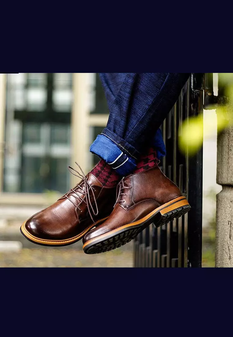 Vintage Amber Leather Brogue Boot G03-8