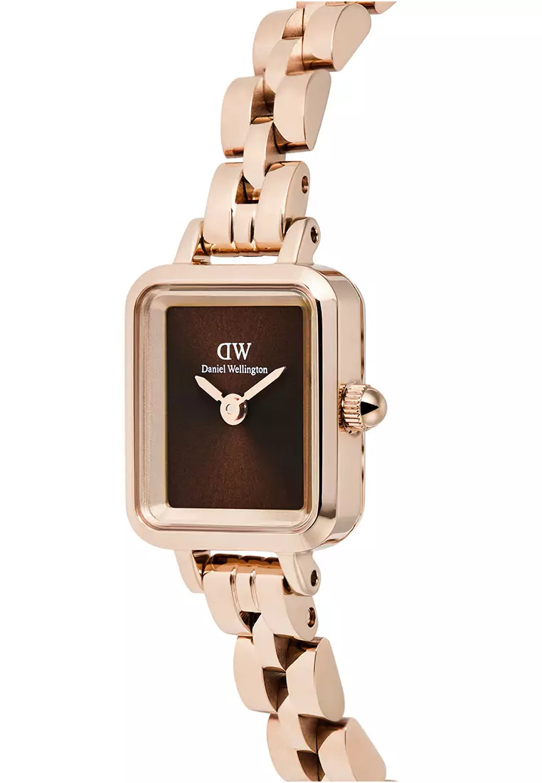 Quadro Mini Arch 3-Link Amber Sunray Rose Gold Women Watch stainless steel watch DW Official Authentic Original