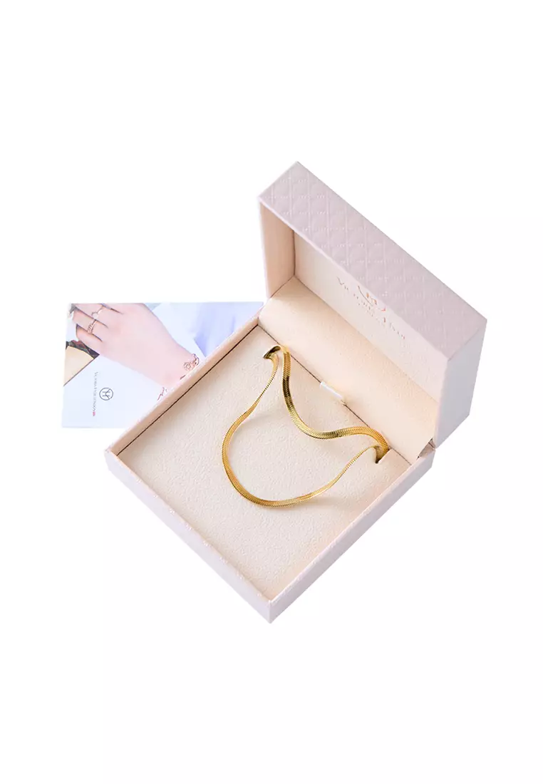 Grace 㳀金色不鏽鋼 双圈蛇骨鏈