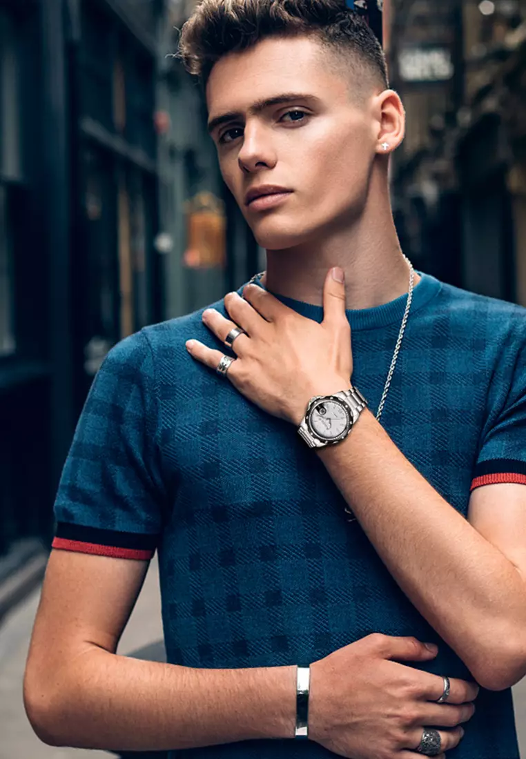 jam tangan pria Biden bisnis fashion sport stainless steel waterproof