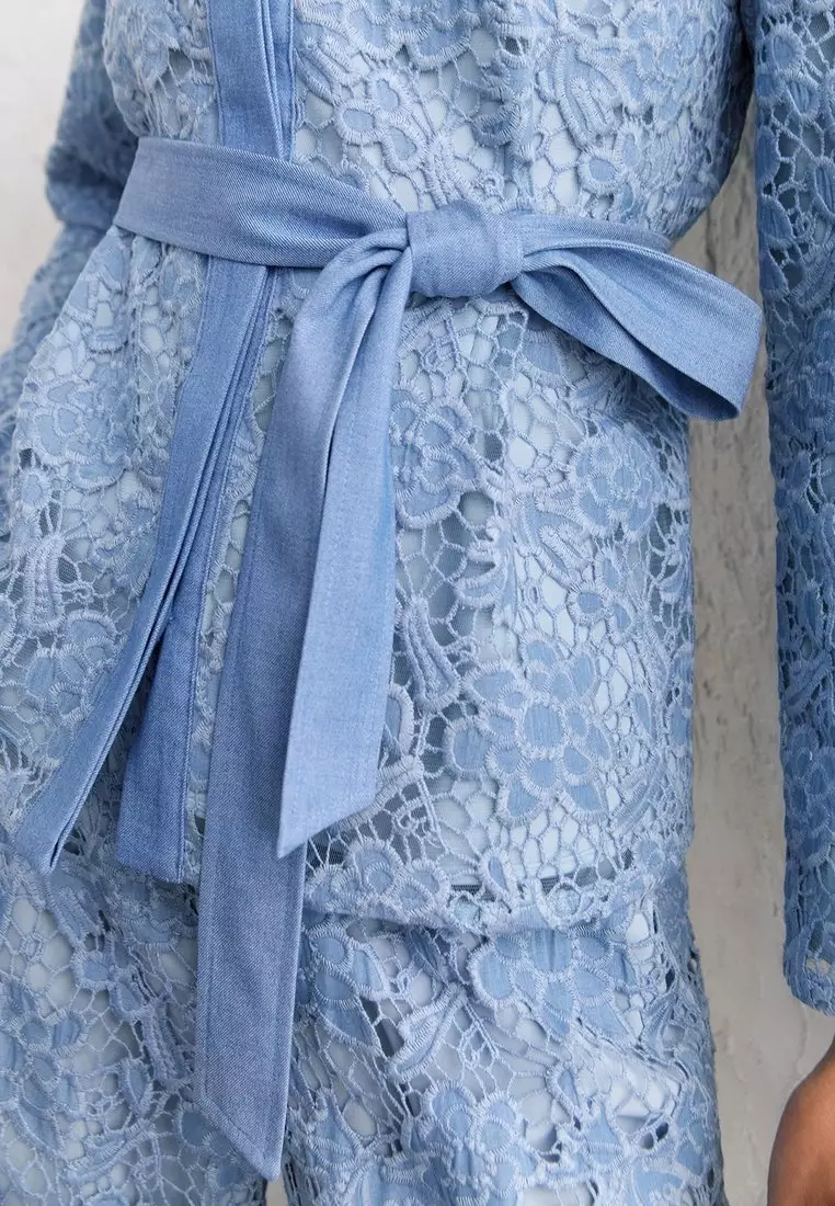 Frances Floral Lace Jacket - Blue