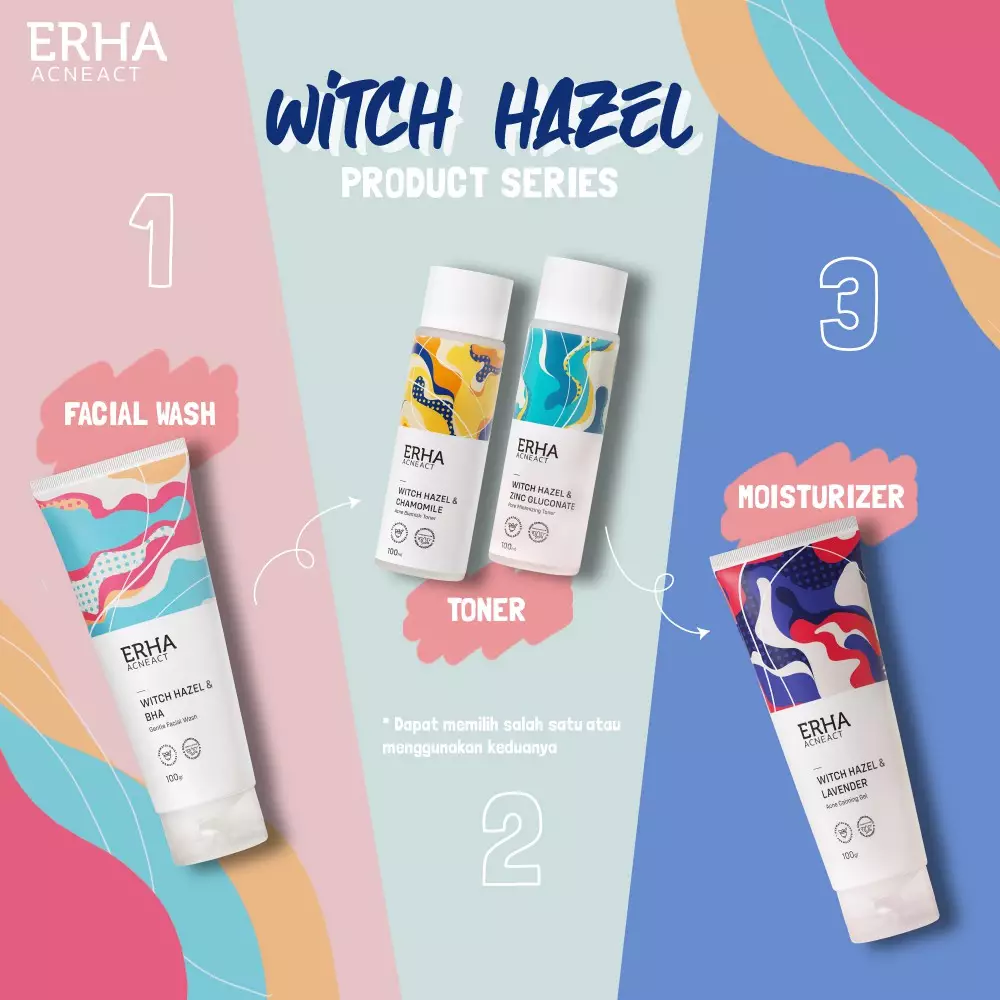 ERHA Acneact Witch Hazel & Lavender Acneact Calming Gel 100G - Pelembab Wajah