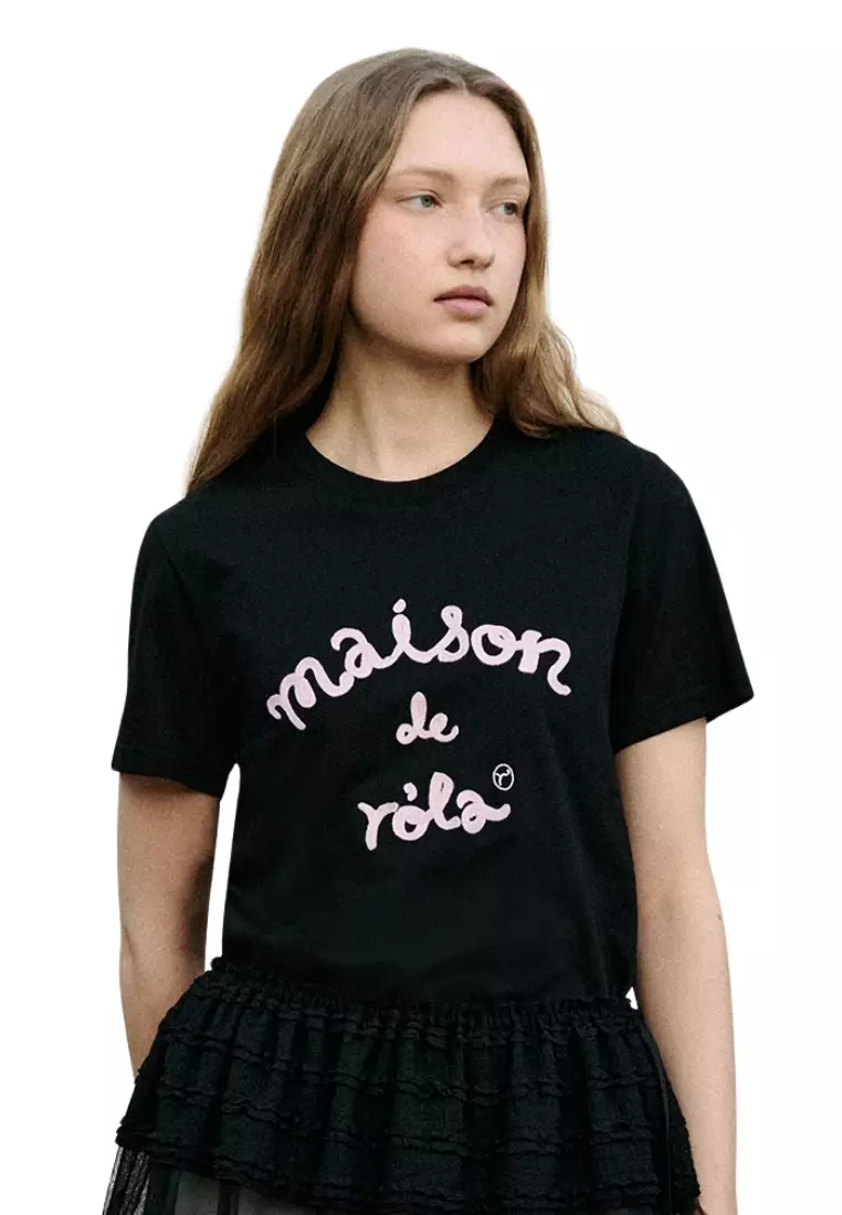 Maison De Rola Embroidery T-Shirt - Black