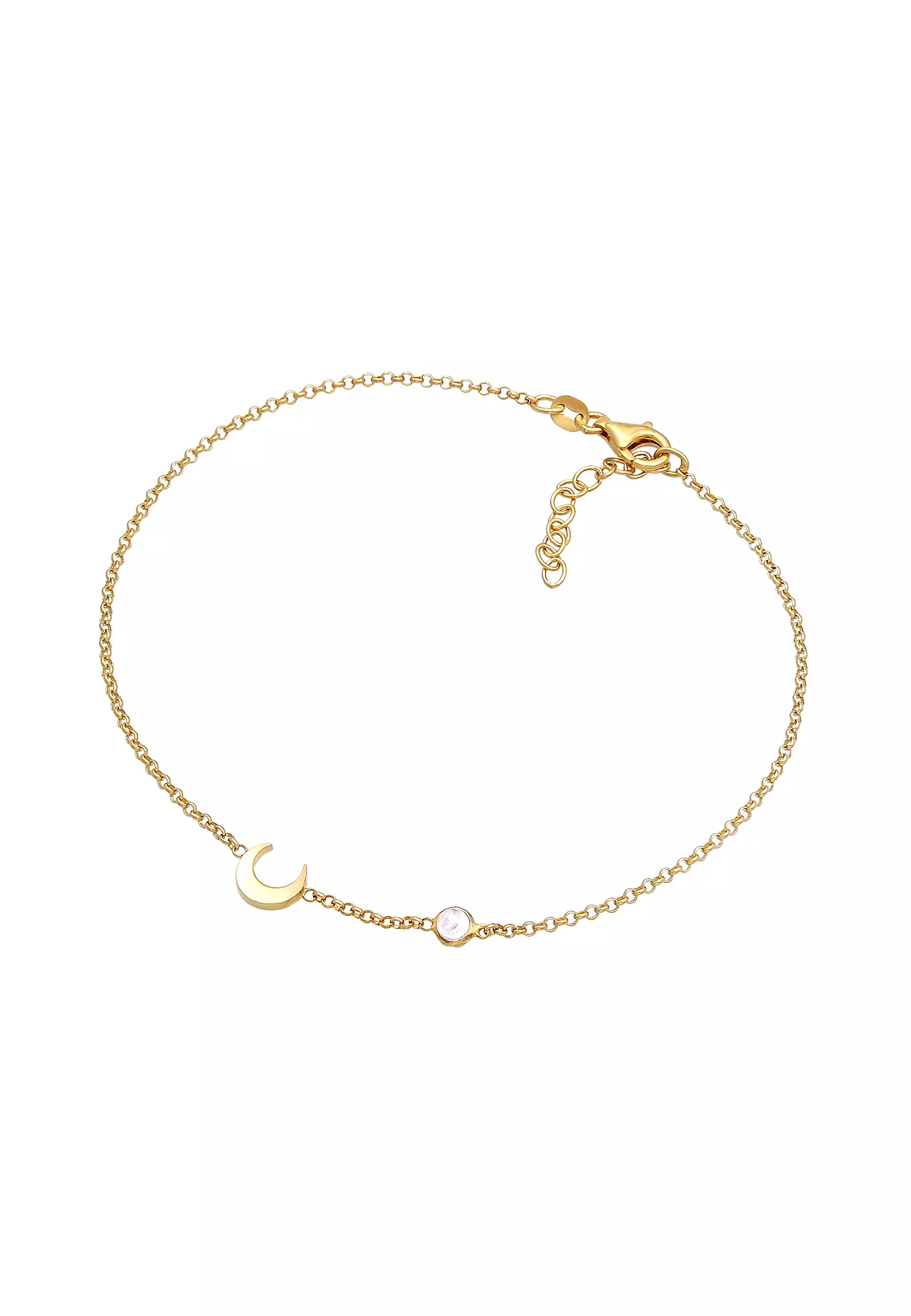 Anklet Half Moon Astro Moonstone Gold Plated