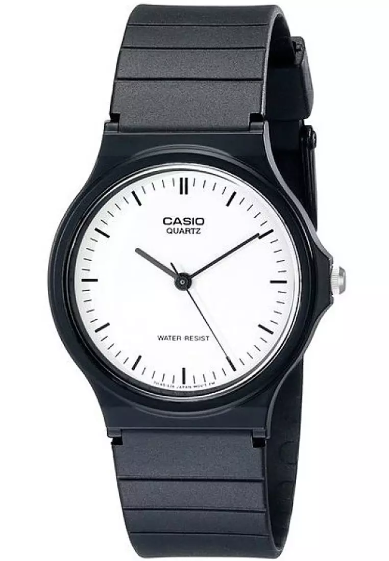 Casio Original Analog Jam Tangan Unisex Hitam Strap Karet MQ24 MQ-24-7ELDF
