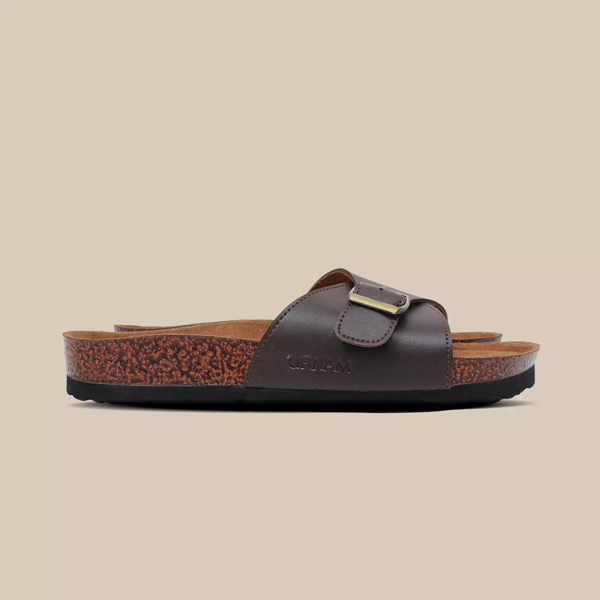 Urnam Sendal Flat Wanita Kasual Anti Slip Nyaman - Brown