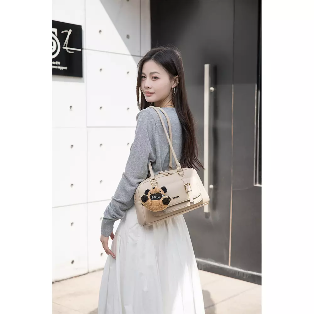 En-Ji Wujin Shoulderbag Wanita Warna Truffle